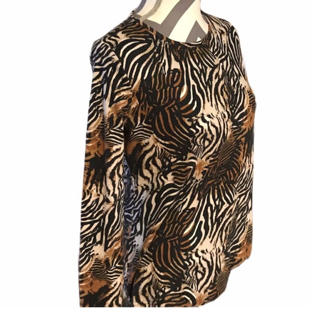 Kim Rogers Medium Animal Print Cotton Top